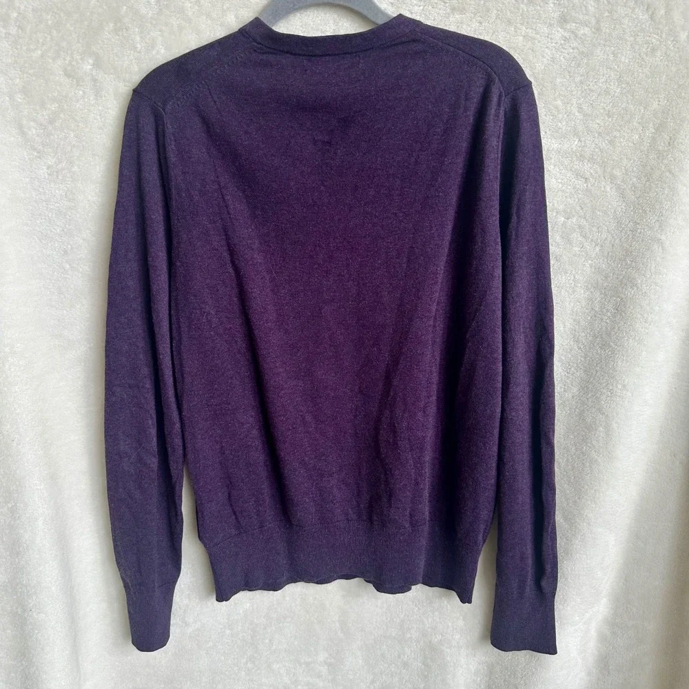 Banana Republic Mens Luxury Blend Purple Silk Cashmere V Neck Sweater Size S